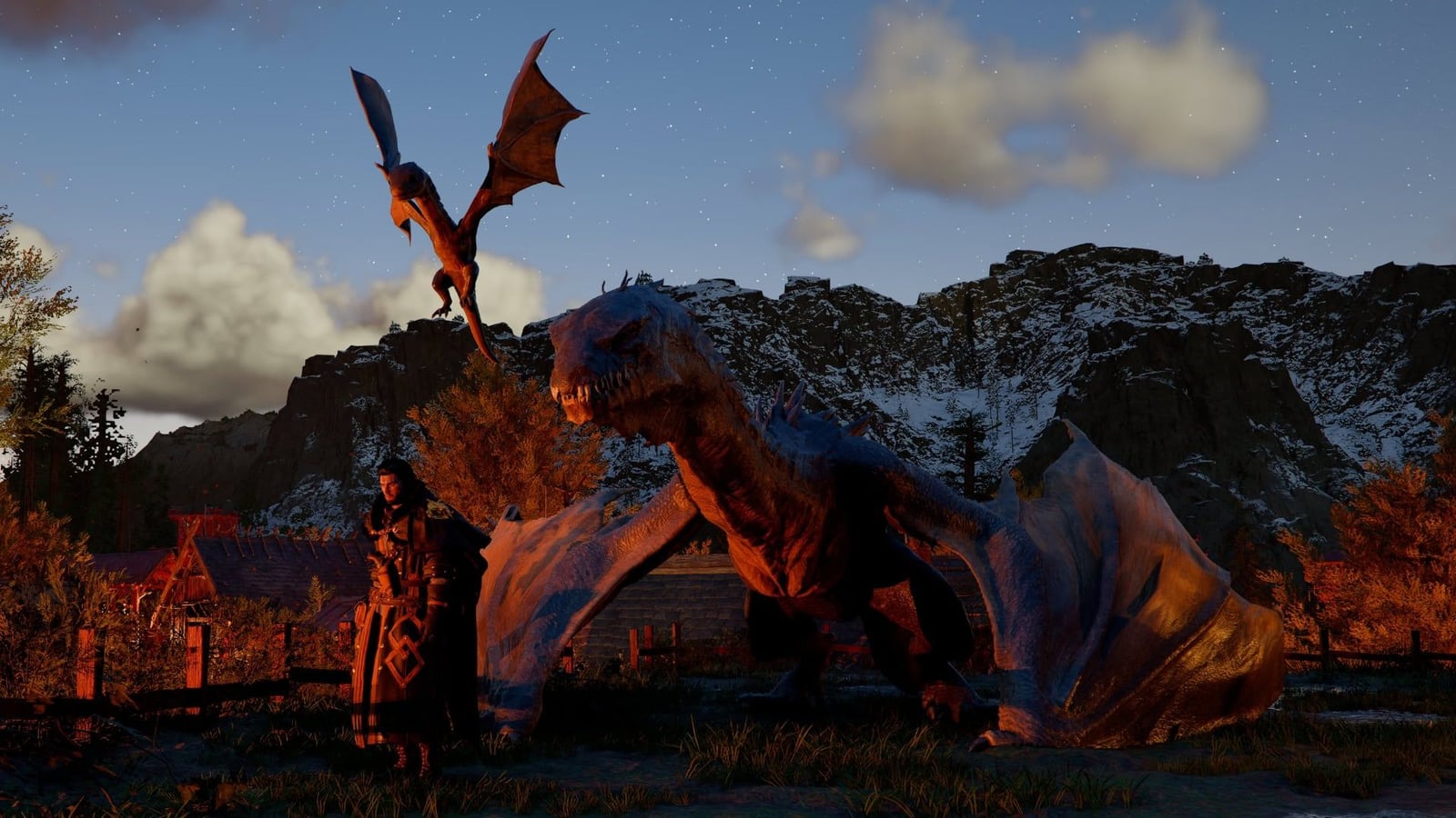 Grown Wyvern mount with Baby Wyvern pet