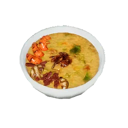 Obfita owsianka z mięsem i rybą