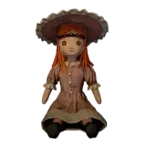 Doll wearing Brown Bonnet