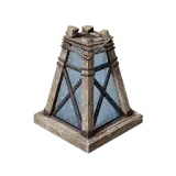 Icy White Watchtower Glass Lamp