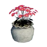 White Flower-Shaped Marigold Pot